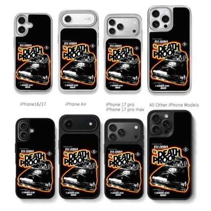 Death Proof poster with skull muscle car Chris Brown Phone Case Black Electroplated Silver For Iphone 11 To 17