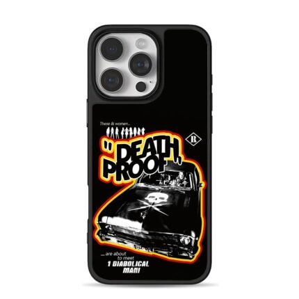 Death Proof poster with skull muscle car iPhone 16 Pro Max Black Case