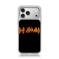 Def Leppard band logo yellow red outline on black iPhone 17 Pro Max Electroplated Silver Case1