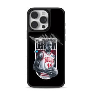 DeMar DeRozan Chicago Bulls 11 holding Wilson basketball with graffiti iPhone 16 Pro Max Black Case