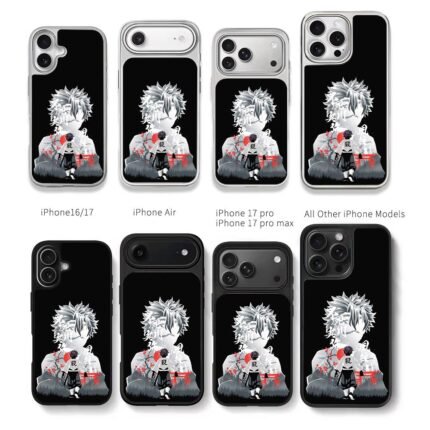 Demon Slayer Sanemi art with cherry red moon torii Chris Brown Phone Case Black Electroplated Silver For Iphone 11 To 17