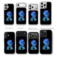 Demon Slayer Tanjiro silhouette sakura warrior art Chris Brown Phone Case Black Electroplated Silver For Iphone 11 To 17