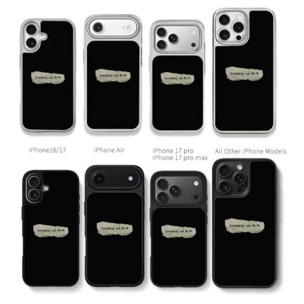 Everything will Be Ok note art Chris Brown Phone Case Black Electroplated Silver For Iphone 11 To 17