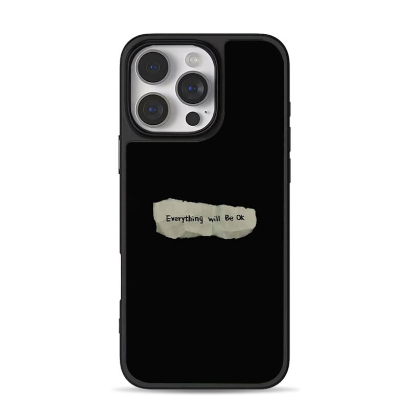 Everything will Be Ok note art iPhone 16 Pro Max Black Case