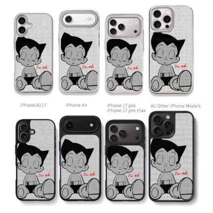 Sleepy Astro Boy Im ok print Chris Brown Phone Case Black Electroplated Silver For Iphone 11 To 17