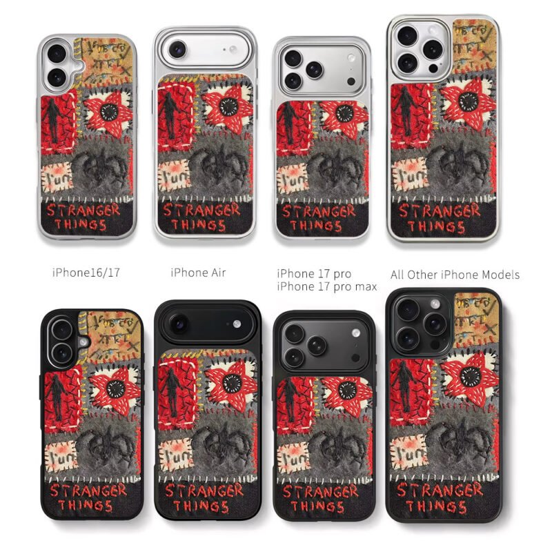 Stranger Things demogorgon art Chris Brown Phone Case Black Electroplated Silver For Iphone 11 To 17