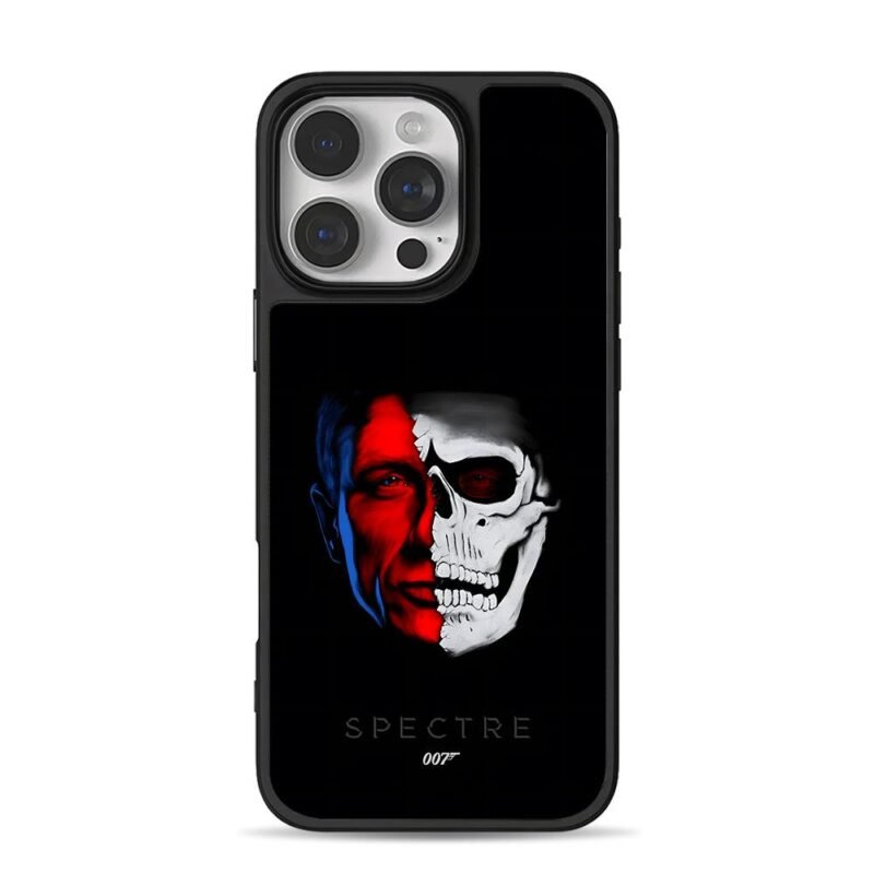007 Spectre half Bond skull iPhone 16 Pro Max Black Case