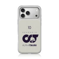 10 Scuderia AlphaTauri F1 bull logo iPhone 17 Pro Max Electroplated Silver Case1