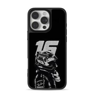 15 F1 racer helmet racing art iPhone 16 Pro Max Black Case
