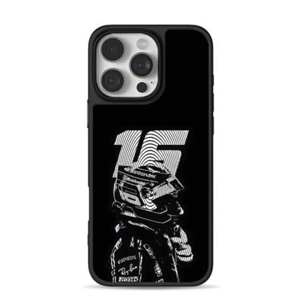 15 F1 racer helmet racing art iPhone 16 Pro Max Black Case