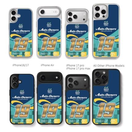 19 Martin Truex Jr AutoOwner Toyota Chris Brown Phone Case Black Electroplated Silver For Iphone 11 To 17