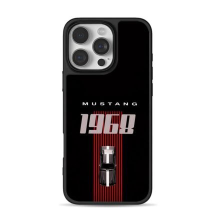 1968 Ford Mustang muscle car iPhone 16 Pro Max Black Case