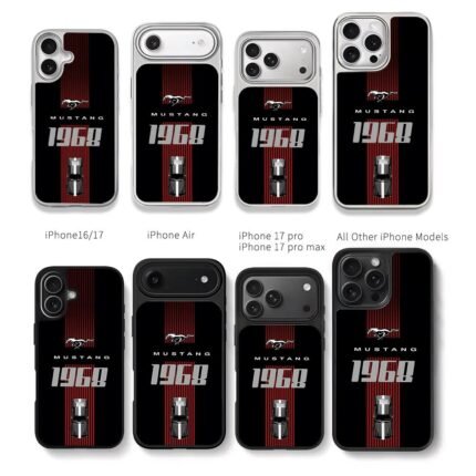 1968 Mustang horse stripes car Chris Brown Phone Case Black Electroplated Silver For Iphone 11 To 17