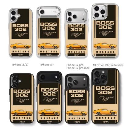 1970 Ford Mustang Boss 302 art Chris Brown Phone Case Black Electroplated Silver For Iphone 11 To 17