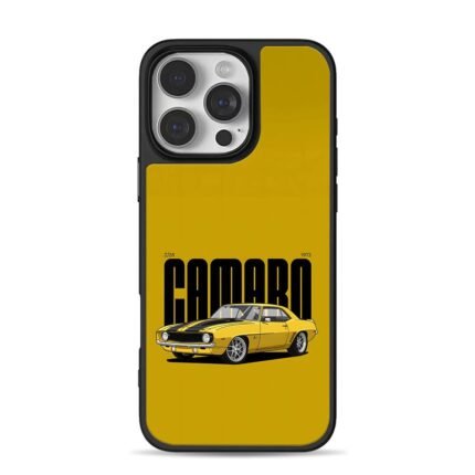 1972 Camaro Z28 yellow car iPhone 16 Pro Max Black Case