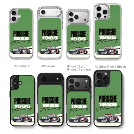 1985 Porsche racing car art Chris Brown Phone Case Black Electroplated Silver For Iphone 11 To 17