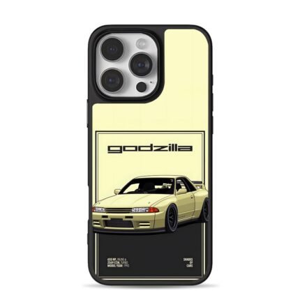 1992 Godzilla R32 Skyline art iPhone 16 Pro Max Black Case
