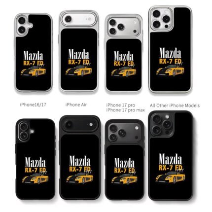 1997 Yellow Mazda RX7 FD Sports Car Chris Brown Phone Case Black Electroplated Silver For Iphone 11 To 17