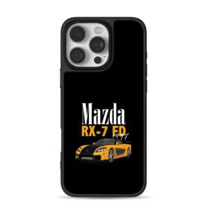 1997 Yellow Mazda RX7 FD Sports Car iPhone 16 Pro Max Black Case