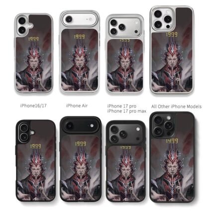 1999 dark fantasy demon king Chris Brown Phone Case Black Electroplated Silver For Iphone 11 To 17