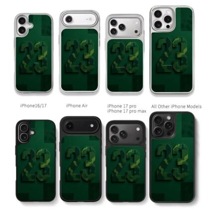 23 camo dark green pattern Chris Brown Phone Case Black Electroplated Silver For Iphone 11 To 17