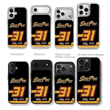 31 South Point Kaulig Racing Chris Brown Phone Case Black Electroplated Silver For Iphone 11 To 17