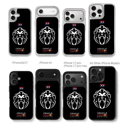 33 Red Bull Racing white tiger logo Chris Brown Phone Case Black Electroplated Silver For Iphone 11 To 17