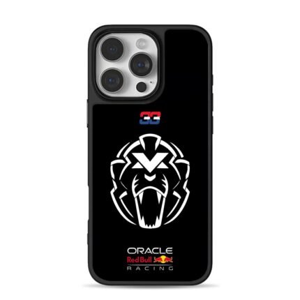 33 Red Bull Racing white tiger logo iPhone 16 Pro Max Black Case