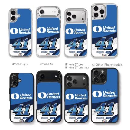 41 United Rentals NASCAR Ford race livery Chris Brown Phone Case Black Electroplated Silver For Iphone 11 To 17