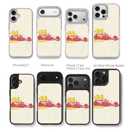 44 red F1 race car Pirelli logo Chris Brown Phone Case Black Electroplated Silver For Iphone 11 To 17