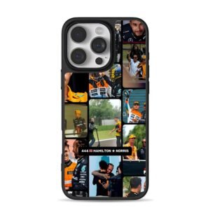 444 Hamilton Norris F1 collage iPhone 16 Pro Max Black Case