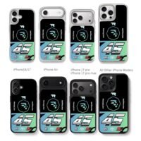 45 23XI Racing Toyota MoneyLion TR Chris Brown Phone Case Black Electroplated Silver For Iphone 11 To 17