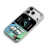 45 23XI Racing Toyota MoneyLion TR iPhone 17 Pro Max Electroplated Silver Case2