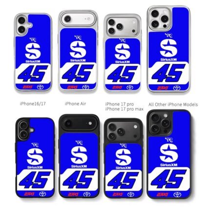 45 23XI TR SiriusXM Toyota Chris Brown Phone Case Black Electroplated Silver For Iphone 11 To 17