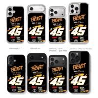 45 NASCAR livery Beast Monster 23XI Chris Brown Phone Case Black Electroplated Silver For Iphone 11 To 17