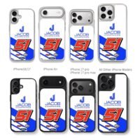 51 Jacob RWR Ford NASCAR Livery Chris Brown Phone Case Black Electroplated Silver For Iphone 11 To 17
