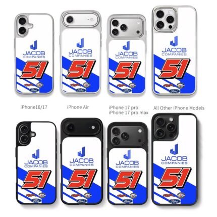51 Jacob RWR Ford NASCAR Livery Chris Brown Phone Case Black Electroplated Silver For Iphone 11 To 17