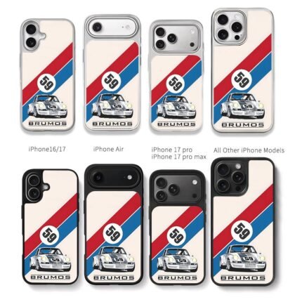 59 Brumos Porsche race car stripes Chris Brown Phone Case Black Electroplated Silver For Iphone 11 To 17