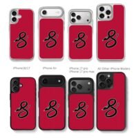 8 shape black snake on red Chris Brown Phone Case Black Electroplated Silver For Iphone 11 To 17