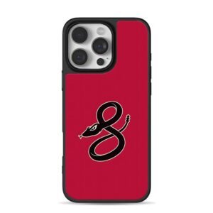 8 shape black snake on red iPhone 16 Pro Max Black Case