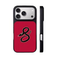 8 shape black snake on red iPhone 17 Pro Max Black Case