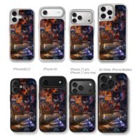 80s retro pop culture collage Chris Brown Phone Case Black Electroplated Silver For Iphone 11 To 17
