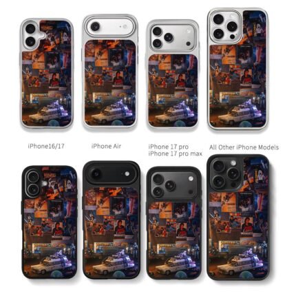 80s retro pop culture collage Chris Brown Phone Case Black Electroplated Silver For Iphone 11 To 17
