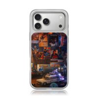 80s retro pop culture collage iPhone 17 Pro Max Electroplated Silver Case1