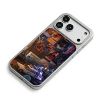 80s retro pop culture collage iPhone 17 Pro Max Electroplated Silver Case2