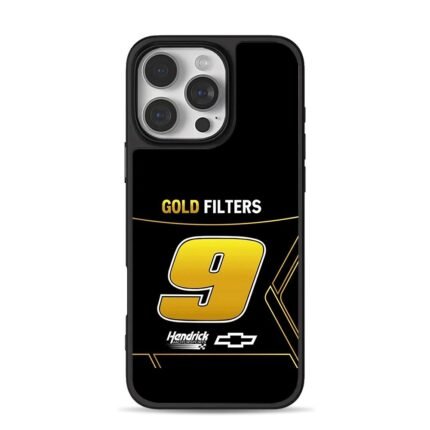 9 Gold Filters Hendrick Chevy iPhone 16 Pro Max Black Case