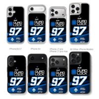 97 Quad Lock Kaulig Racing livery Chris Brown Phone Case Black Electroplated Silver For Iphone 11 To 17