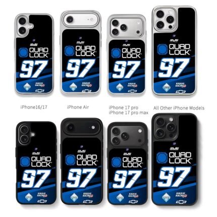 97 Quad Lock Kaulig Racing livery Chris Brown Phone Case Black Electroplated Silver For Iphone 11 To 17
