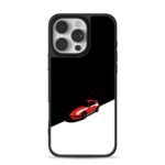 A red Porsche 911 on black white iPhone 16 Pro Max Black Case