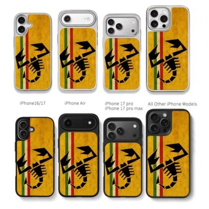 Abarth scorpion Italian flag Chris Brown Phone Case Black Electroplated Silver For Iphone 11 To 17